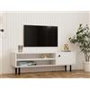 Hanah Home Supporto per TV, melammina, Bianco, Taglia Unica