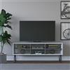 Hanah Home Supporto per TV, melammina, Bianco Antracite, Taglia Unica