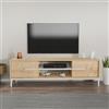 Hanah Home Supporto per TV, melammina, Quercia Bianca, Taglia Unica