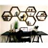 Hanah Home Rustic Modern Wall Shelf (6 pezzi), color noce, 40 x 37 x 10 cm, 100% legno solido, da parete, elegante per la casa e l'ufficio
