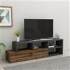 Hanah Home Supporto per TV, melammina, Noce Chiaro Antracite, Taglia Unica