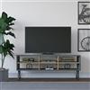 Hanah Home Supporto per TV, melammina, Rovere Antracite, Taglia Unica