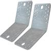 AERZETIX - C58943 - Set di 2 Piastre di montaggio e fissaggio a 135° 105x105x90x2.5mm - staffa/angolare - supporto perforato di struttura con 38 fori - in acciaio zincato Z275