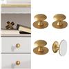 CcHhyyt 4 Pezzi Maniglie Autoadesive Per Armadi Oro Pomelli Autoadesivi Pomelli Bottoni In Acciaio Inox per Cassetti Frigorifero Porta Scorrevole della Doccia Specchio Porta in Vetro Senza Forare
