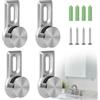 EFUTURETIME 4 x Ganci per Specchio a Muro per Spessore Piastra 4 - 7 mm, Supporto per Specchio a Muro con 4 Viti in Acciaio Inossidabile e 4 Tasselli a Muro