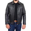 A1 FASHION GOODS Giacca da uomo in vera pelle con cerniera morbida, stile casual, stile classico, vestibilità rilassata, James, Nero , M