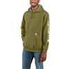 Carhartt Felpa da uomo con cappuccio Loose Fit Midweight Logo Sleeve Graphic Felpa, colore: True Olive Heather, taglia: XL