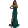 YIANN Abito da sera formale con spalline sottili e paillettes a sirena con spacco lungo corsetto abito da sera formale per le donne YIAX138, Foglia di t, 34