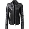 Generic Giacca in Pelle a Maniche Lunghe da Donna Giacca in Pelle da Moto Giacca in Pelle PU Giacca da Donna alla Cappotto Donna Invernale Biker Donna Giacca Pelle (Black, M)