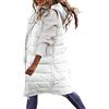 Generic Cappotto Lungo da Donna Invernale Gilet con Cappuccio Senza Maniche Cappotto Allentato in Caldo Piumino con Tasche Gilet Trapuntato Piumino Cappotto Trapuntato per Cappotto Lungo Elegante Bianco