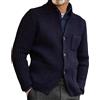SAUTRV Uomo Autunno e Inverno Casual Collo Alto Stand Manica Lunga Vacanza All'aperto Maglia Maglione di Lana Top Calza Regalo Ragazzo, Marina Militare, 5XL