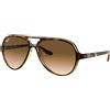 Ray-Ban - Occhiali da sole Cats 5000 Aviatore, Brown (710/51 Light Havana)