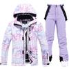 HOTIAN Giacca da sci e pantaloni da donna, set da 2 pezzi, tuta da sci da donna, invernale calda, neve, set impermeabile, antivento, set da snowboard, 2020+BK, XXL