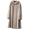 Generic Cappotto Invernale In Pelliccia Sintetica Cappotto Con Cappuccio In Pelliccia Tinta Unita Di Media Lunghezza Giacca Invernale Calda Cappotto In Visone Sintetico