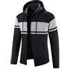 MKIUHNJ Cardigan da uomo con inserto con cappuccio Uomo Autunno e Inverno Solido Cappuccio Cerniera Caldo Cardigan Cardigan Cappotto Rosa Antico Cappotto Maglione di Lana Uomo Inverno, 0828A-nero, M