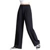 JASUBAI I pantaloni a gamba larga sartoriali senza sforzo, pantaloni a gamba larga da donna a vita alta drappeggiano i pantaloni a gamba dritta, nero, 4XL