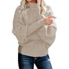 riou Maglione da Donna in Cashmere A Collo Alto in Pura Lana Lavorata A Maglia per Invernali Girocollo Pullover Donna Maglioni Eleganti Maglioni Lunghi Maglione a Trecce con Collo Arrotondato