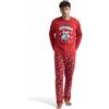 Disney Pigiama Uomo Natalizio in Caldo Cotone Non Felpato Art. 62197 (IT, Testo, S, Regular, Regular, Rosso)