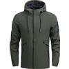 sutelang lurryly Giacca Uomo Antivento Con Cappuccio Impermeabile Giacca Militare A Buon Mercato Marca Giacca Lavoro Parka Autunno Giacca D Inverno Per Uomo, verde, L