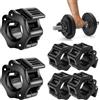 mizikuu 6 Pezzi Collari per Bilanciere, Collare a Morsetto per Bilanciere 25mm Rilascio Rapido Antiscivolo Collare Chiusura Rapida per manubri per Allenamento Sollevamento Pesi Fitness, Nero