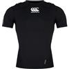 Canterbury Gilet da rugby professionale unisex per bambini, protegge petto e spalle, traspirante, leggero e flessibile, nero/bianco/argento, LB
