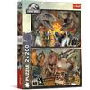 Trefl - Puzzle 2in1: Jurassic World, Mondo Preistorico - 2 x 200 Pezzi - Set di Due Puzzle per Ragazzi