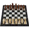 HBS GAMES Design in marmo nero, classico gioco di scacchi in legno, 37 cm, perfetto gioco di famiglia con scacchiera di alta qualità, CS001