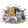 NBFBA Puzzle in Legno, Gatto Interessante 100 pezzi Puzzle di Forme Irregolari per Adulti e Bambini,15.9 * 21cm Gioco di Logica, Serie di Giochi di Famigli