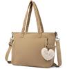 Makukke Cord Tote Bag Borsa a tracolla da donna grande borsa shopper borsa a tracolla per lavoro, ufficio, viaggi, shopping scuola, cachi, L, Tracolla