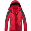Yishelle Abbigliamento da Sci per Uomo Giacca da Uomo 2-in-1 da Uomo Plus Giacca da Pioggia Antipioggia Calda e vellutata per Le Vacanze sugli Sci (Colore : Rosso, Dimensione : XXXL)