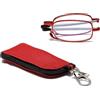 Hubeye Occhiali da lettura Pieghevole Portatile da Uomo e Donna Occhiali Anti luce blu Aste Telescopiche e Cerniela a molla con la Custodia Portachiavi 1.50