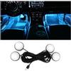CGEAMDY Illuminazione Ambientale Dell'auto, Luce Interna Dell'auto per La Decorazione Musicale a Colori, Luce Ambientale Dell'auto Con Modalità Scena E Musica, Accessori Interni Auto(Blu Ghiaccio)