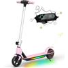 E-RIDES Monopattino Elettrico Bambini 130W - Monopattino Elettrico Pieghevole per Bambini 6-14 Anni, Veloce fino a 15 km/h, 3 Modalità di Velocità, Compleanni e Natale (Rosa)