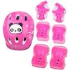 QANYEGN Set di 7 Pezzi/set di Equipaggiamento Protettivo Per Skateboard, Equipaggiamento Protettivo Per Skateboard, Casco da Bici Per Bambini Per Scooter, Protezione Sportiva Per Pattinaggio a Rotelle(Rosa)