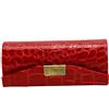 ICEBLUEOR Custodia per rossetto in pelle con specchio, resistente e impermeabile, con chiusura a bottone, kit per cosmetici (rosso)