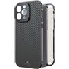 Blackrock Black Rock Custodia per iPhone 15 Pro Max (rivestimento in carbonio, protezione della fotocamera, telaio in metallo, protezione a 360°, compatibile con ricarica wireless, ultra sottile, sottile, con