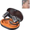 Hikaka Ultimo suono surround 3D Auricolare Bluetooth OWS aperto, schermo digitale, cuffie sportive con orecchio sospeso con riduzione del rumore wireless (Nero Arancione)