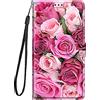 Guxira Cover Pelle per Xiaomi Redmi Note 10 4G / Note 10S, Custodia A Libro Protettiva Flip, Portafoglio Case con Magnetica [Silicone Antiurto] [Slot Carte] per Ragazze Donne - Rosa