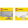 LEGO 11024 Classic Base Grigia, Tavola per Costruzioni Quadrata con 48x48 Bottoncini & 11026 Classic Base Bianca, Tavola per Costruzioni Quadrata con 32x32 Bottoncini