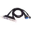 ChenYang Intestazione pannello frontale USB 9/10Pin e 19/20Pin a 2 USB 2.0 e 2 USB 3.0 femmina Cavo di estensione porta pannello posteriore chassis 0,5m con staffa slot PCI-E da 12cm