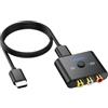 CAMWAY Convertitore da AV a HDMI,Supporta Commutazione 16: 9/4: 3,Adattatore AV a HDMI con Cavo HDMI 50CM,Supporta PAL/NTSC per Wii/PS1/PS2/N64/Xbox