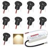 DYKUWEY Faretti da soffitto Faretto da incasso 1W 9 pezzi Mini Luci da incasso 12V Faretto a LED per soffitto camera da letto Armadietto del bagno Scala per posto auto coperto (Nero Bianco Caldo 3000K)