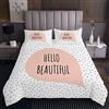 Loussiesd Copriletto trapuntato con motivo a pois motivo geometrico per bambini ragazzi ragazze semplice e moderno set di trapunta con stampa a pois neri 2 pezzi170X230cm