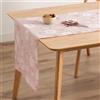 GAMUSI Runner da tavola Natale Jacquard Filo Dorato Tavolo da pranzo Cucina Decorazione natalizia 45 x 135 cm Colore Rosa Bastone/Argento