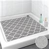 Lurowo Tappetino da doccia antiscivolo, 60 x 60 cm, in PVC, morbido e confortevole, antiscivolo, ad asciugatura rapida, antiscivolo, per piatti doccia (grigio B, 60 x 60 cm)