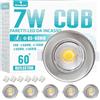 Wondlumi 6x Faretti LED da Incasso per Cartongesso,7W Equivalenti a 65W 600LM,Foro 65-85mm Luce Fredda 5000K per Cucina,Interno,Faretti Led Soffitto COB 220V