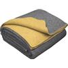 LYHome Coperta Lana - Pura e Calda Copriletto per Divano Letto Singolo, Plaid Invernale Autunnale, Coperte da Viaggio Esterni Campeggio Militare Esercito (150x215 cm | Grigio - Senape Doppio lato)