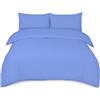A ATH COLLECTION Set copripiumino con federa, in 100% flanella di cotone spazzolato, per letto singolo, matrimoniale, king e super king, morbido, reversibile (blu, super king size)