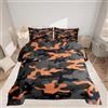Loussiesd Set di biancheria da letto mimetica militare Camo Down Comforter Comforter arancione nero grigio trapunta set camera da letto 3 pezzi letto 200x200cm
