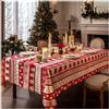 DBAILY Runner da tavolo, 140 x 180 cm, tovaglia natalizia, colore rosso, decorazione da tavolo, adatta per tavoli rettangolari